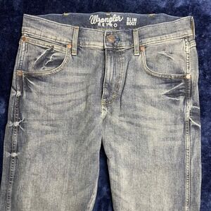 Wrangler Retro Slim Boot Stretch Jeans Men Blue 30x32 NWT